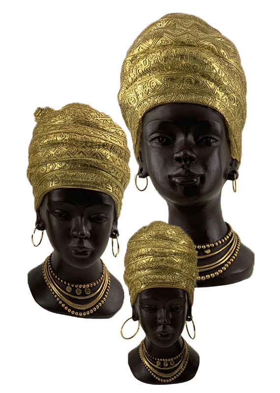 Africa Lady Bust Decoration Showcase