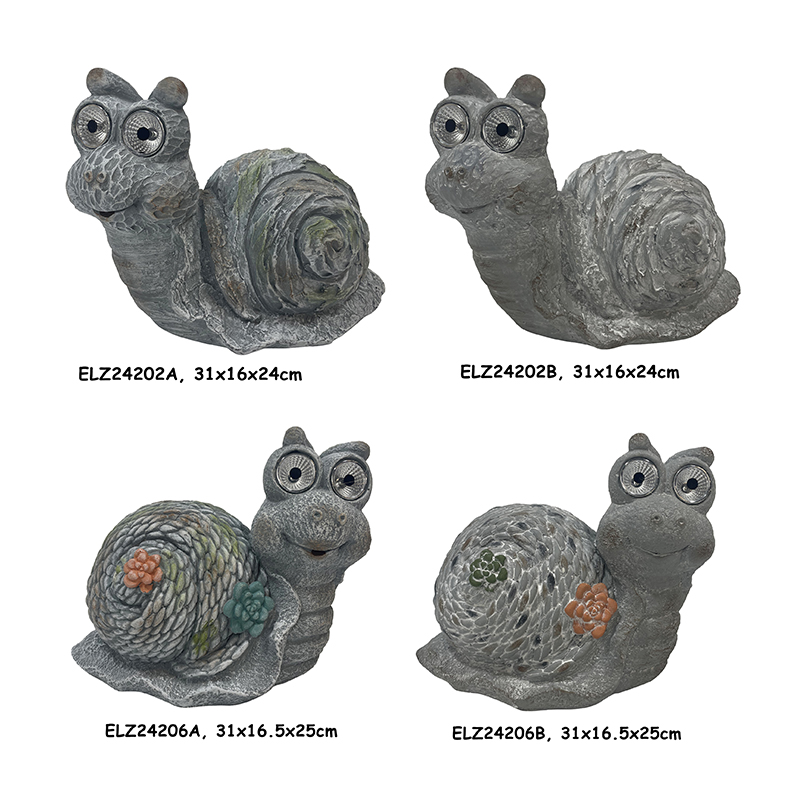Wholesale Eco-Friendly Solar Powered Snail Statue Garden Animals Statues Outdoor Decoration Factory, Factories