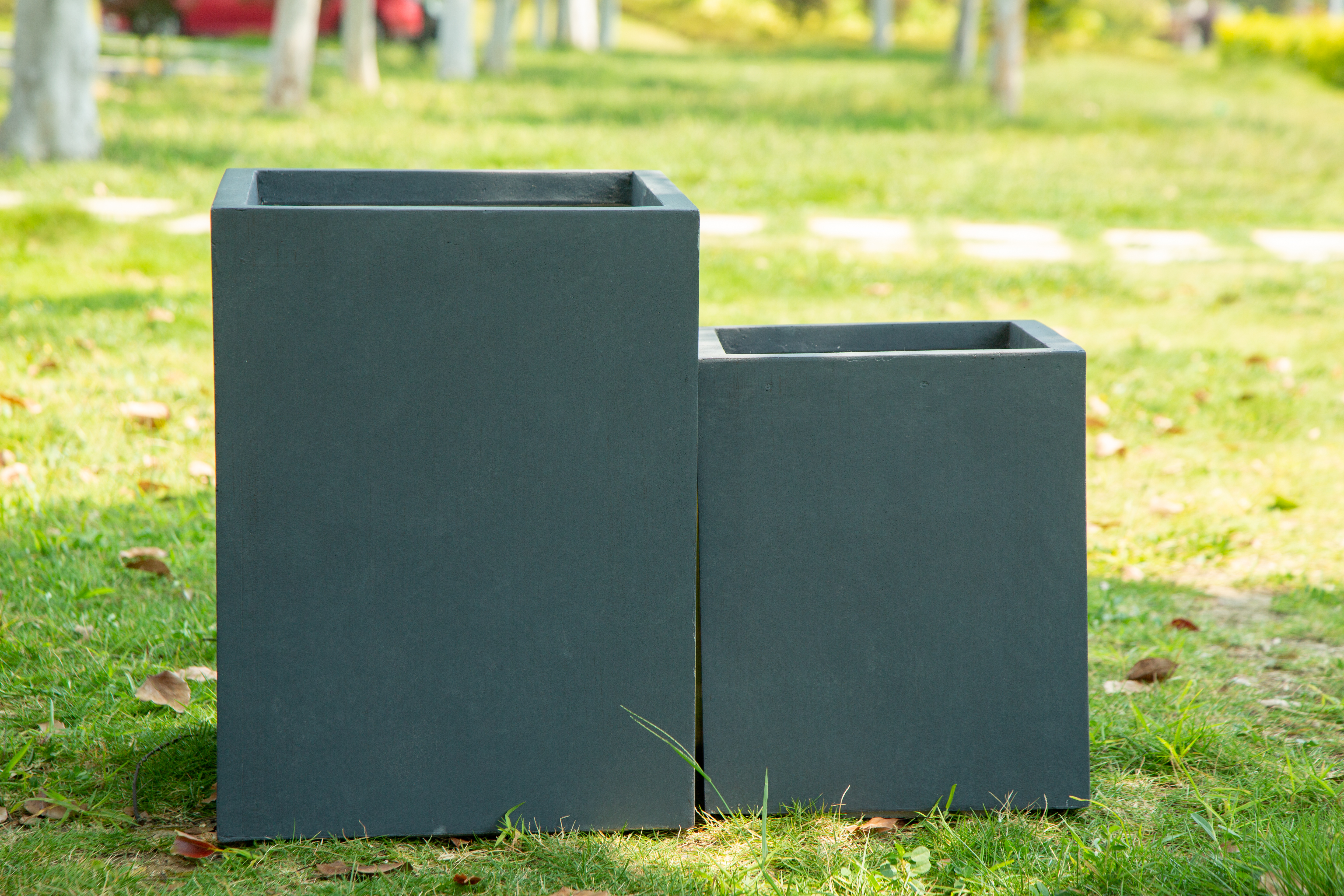 High-Quality Fiber Clay Light Weight Tall Square Flowerpots Garden Pottery Manufacturers, Exporter