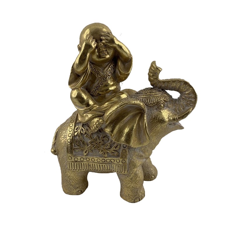 Wholesale Resin arts & crafts Baby-Buddha playing with Elephant Exporters, Product