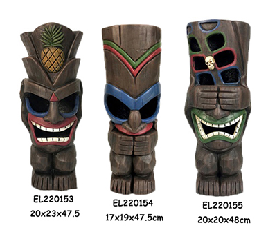 China Fiber Clay Handmade Crafts MGO Hawaiian Tiki Garden Statues Flowerpots Outdoor Manufacturers, Service