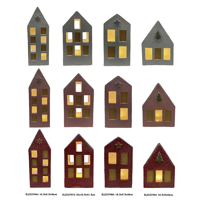 High-Quality Charming Resin Handmade Christmas Houses with Lights Holiday Decor Factories, Service