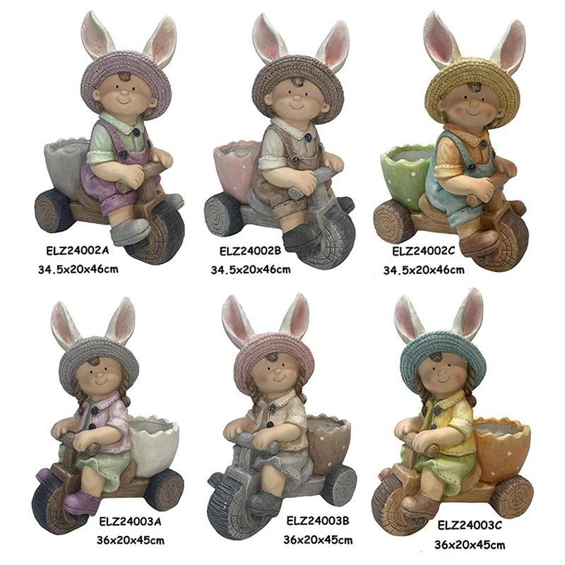 High-Quality Rustic Eggshell Riders Statues Spring Home and Garden Decor Handmade Crafts Factory, Exporter