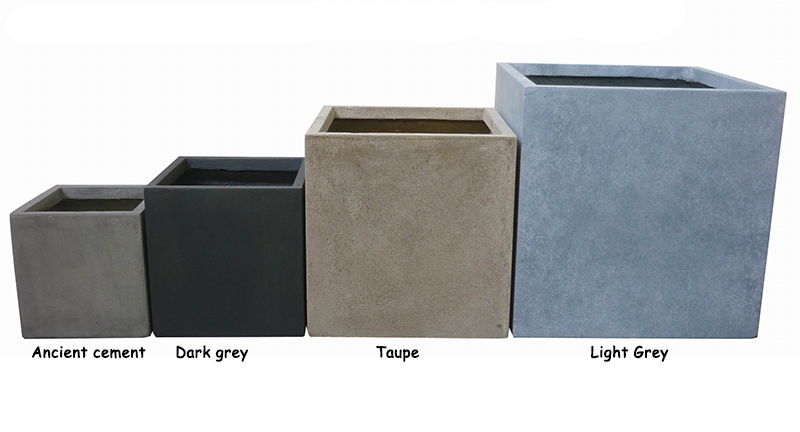 Wholesale Fiber Clay Light Weight Cube Pottery Garden Flowerpots Factory, Product