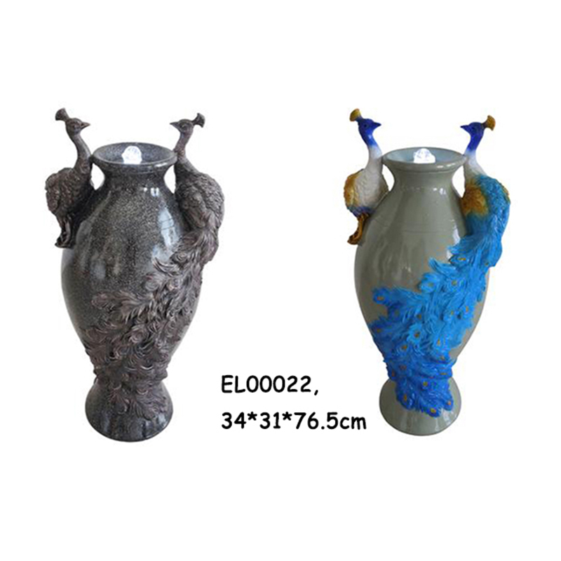 Wholesale Fiber Resin Outdoor Peacocks Garden Fountain Water Feature Product, Service