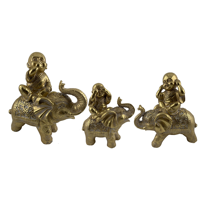 Wholesale Resin arts & crafts Baby-Buddha playing with Elephant Exporters, Product