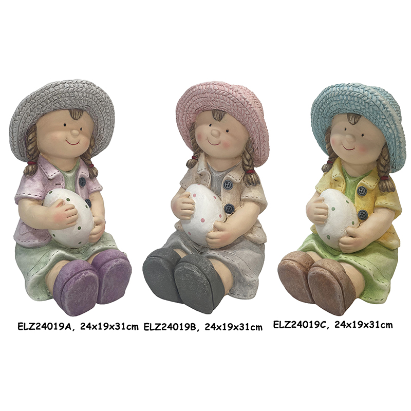 Best Handcrafted Children Statues with Eggshell Garden Boy statues Gardening Girl statues for Garden and Home Decor Suppliers, Service