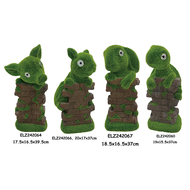 Best Grass-Flocked Solar Power Garden Decor Animal Figures with Brick Texture Base Manufacturers, Exporters