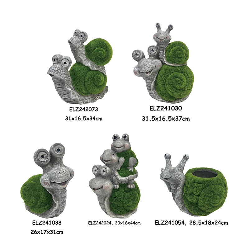Best Enhance Your Garden with Whimsical Grass-Flocked Solar Snail Statues Outdoor Decoration Factories, Service