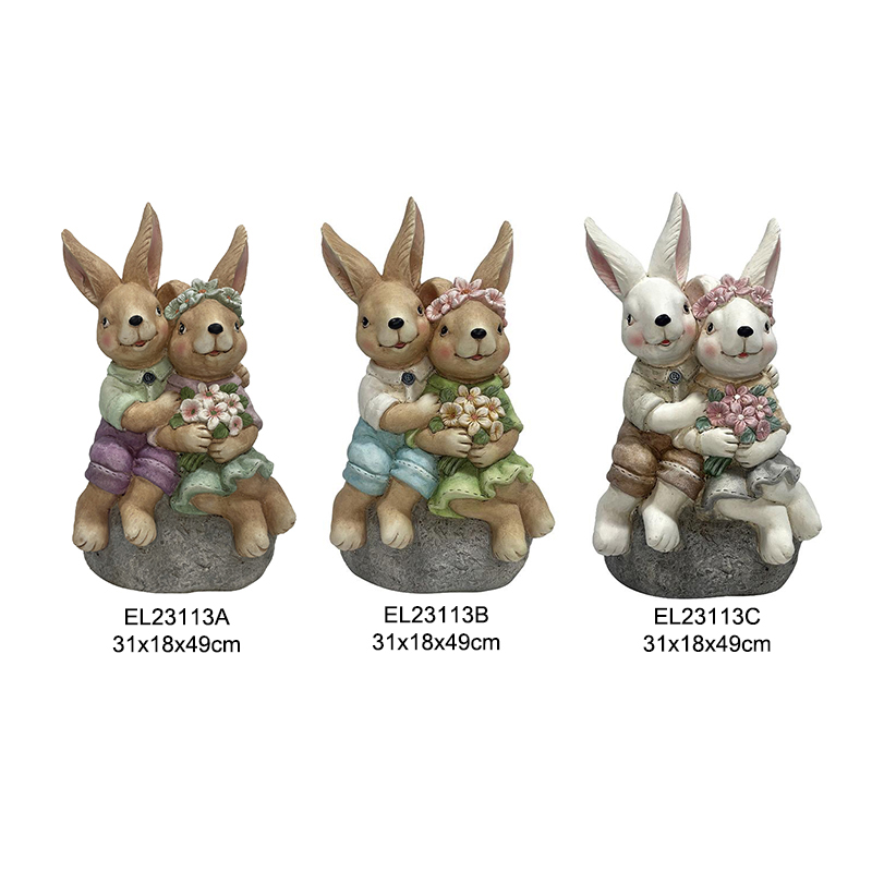 China Handcrafted Standing Rabbits and Seated Rabbits Figurines Spring Season Decors Garden and Home Decoration Manufacturers, Suppliers