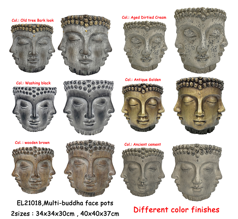 Best Fiber Clay MGO Buddha Face-decor Flowerpots Statues Manufacturer, Manufacturers