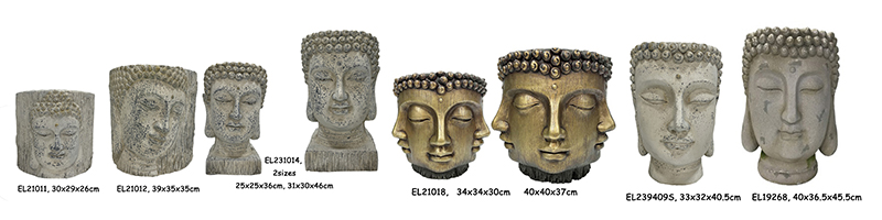 Best Fiber Clay MGO Buddha Face-decor Flowerpots Statues Manufacturer, Manufacturers