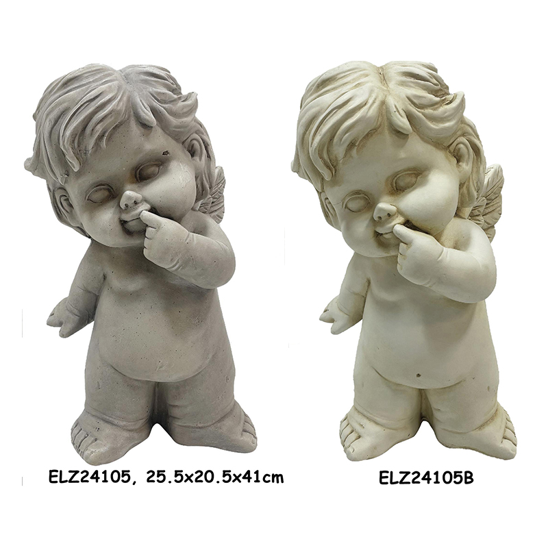 China Whimsical Angels and Cherubs Collection Boy Statue Fiber Clay Statues for Home And Garden Manufacturers, Factory