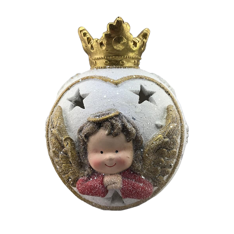 China LOVE HAPPY Royal Angel with Golden Crown Christmas Ornaments Handcrafted XMAS Ball Ornaments Supplier, Exporters