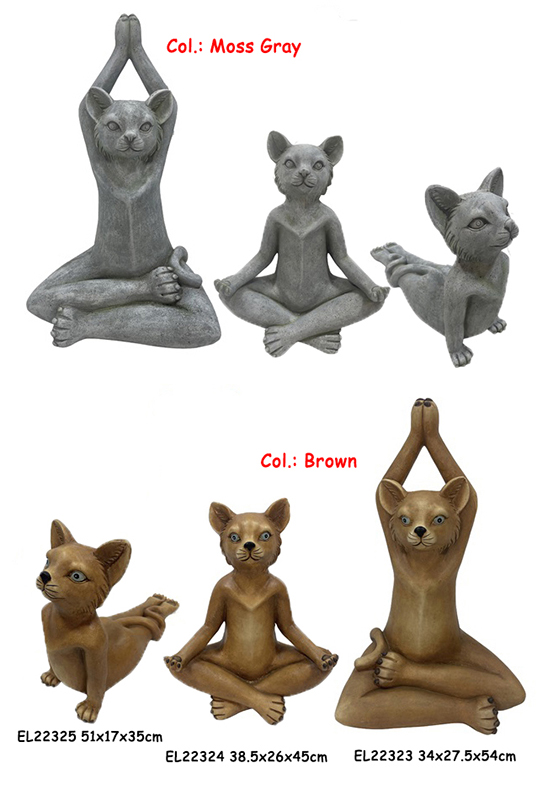 High-Quality Fiber Clay MGO Lightweight Yoga Animal Garden Statues Exporter, Product