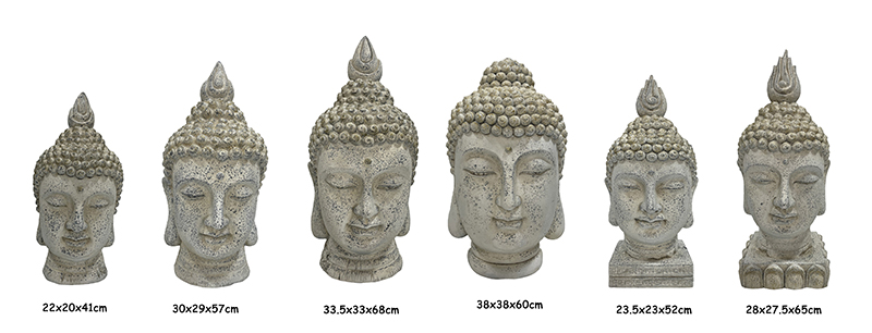 High-Quality Fiber Clay MGO Buddha Head Statues Statuary Figurines Exporter, Products