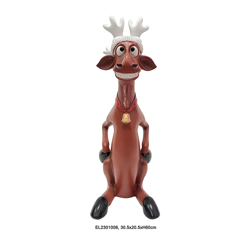 Wholesale Resin Arts & Craft Funny Laughing Christmas Reindeer Statue Factory, Factories