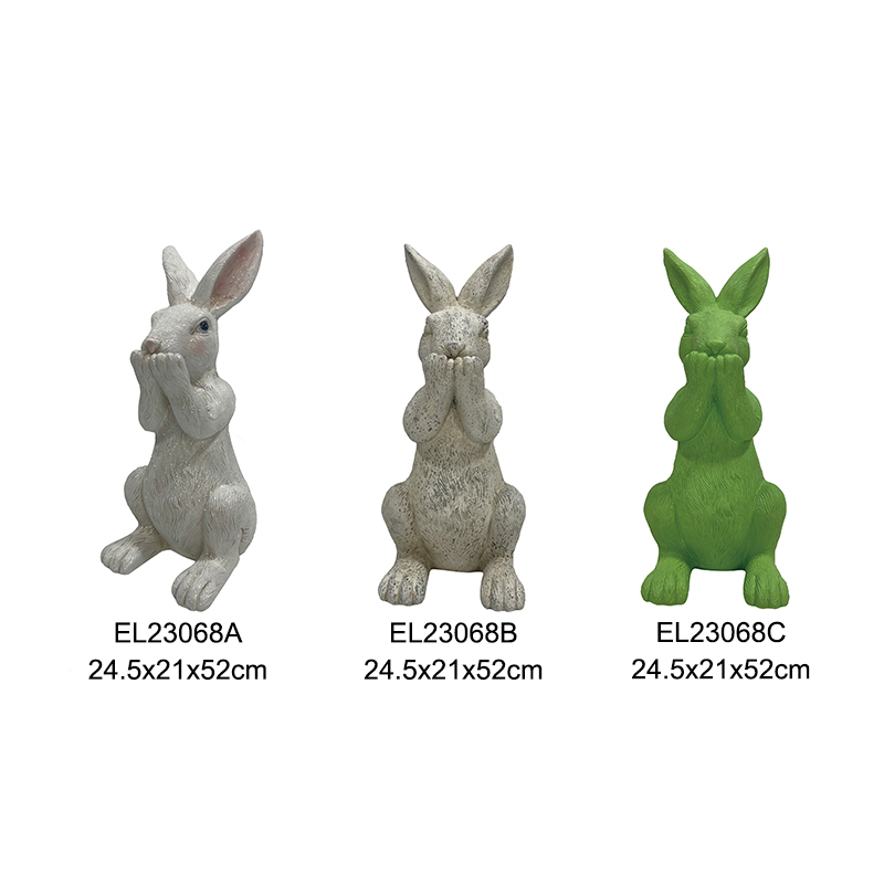 Wholesale Speak No Evil Rabbit Statue Collection Garden Decoration Easter Rabbits Bunny Figurine Factory, Service
