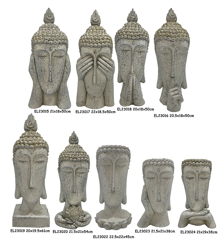 Wholesale Fiber Clay MGO Abstract Buddha Head Statuary Flowerpots Factories, Service