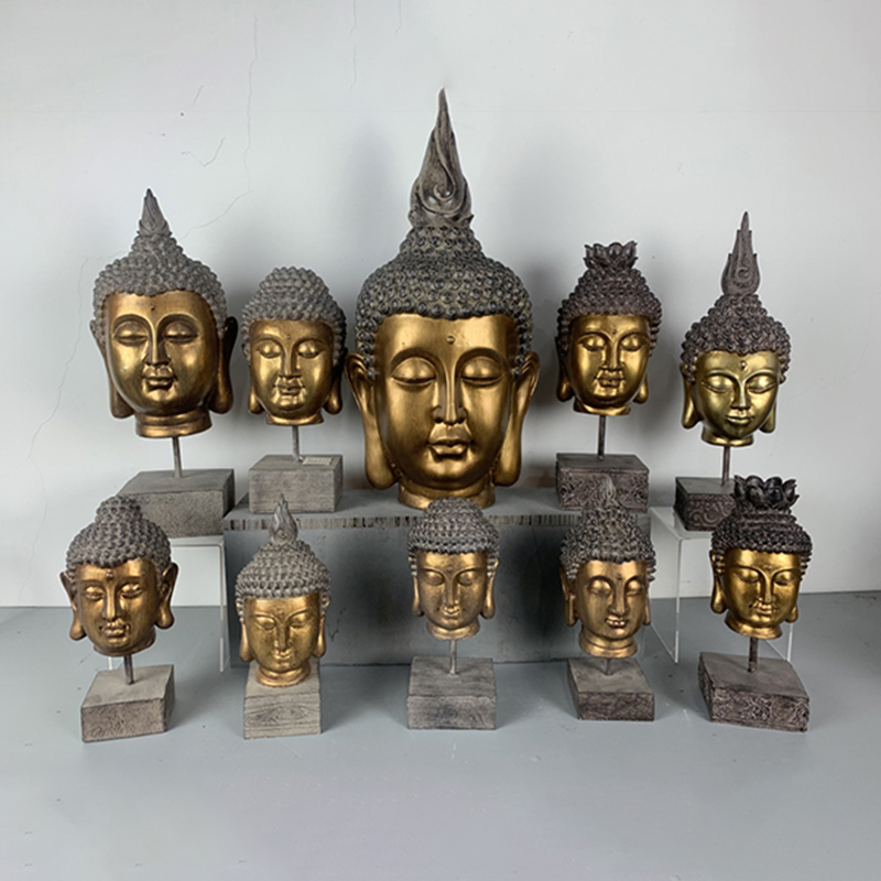 Wholesale Resin Arts & Crafts Buddha Head W/Stand Figurines Supplier, Product