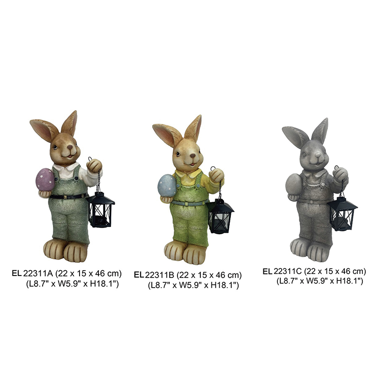 Lantern-Bearing Rabbit Figurine 3