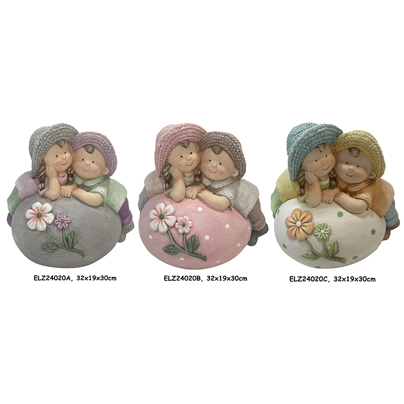Best Handcrafted Children Statues with Eggshell Garden Boy statues Gardening Girl statues for Garden and Home Decor Suppliers, Service