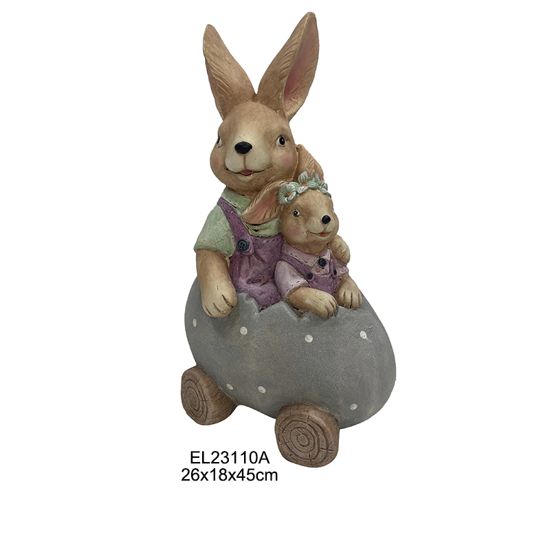 China Easter Egg and Carrot Vehicle Rabbit Figurines Spring Home and Garden Decoration Daily Decor Manufacturer, Supplier