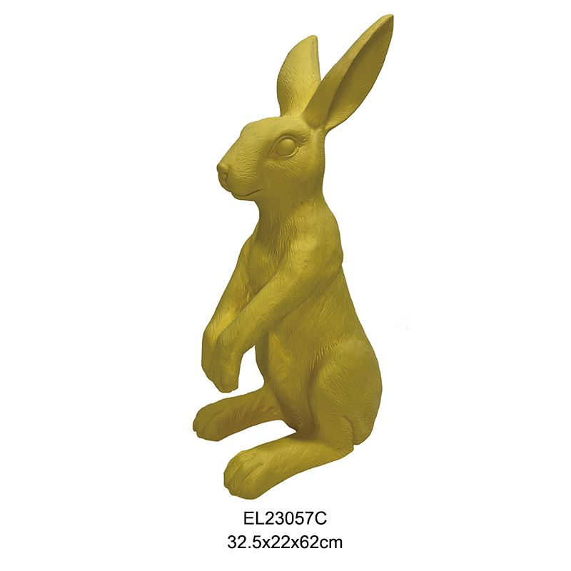 High-Quality Lustrous White Rabbit Garden Statue Rabbit Ornament Indoor and Outdoor Spring Easter Exporter, Service