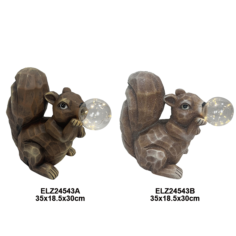 Fiber Clay Squirrel Bulb Collection Decor 5