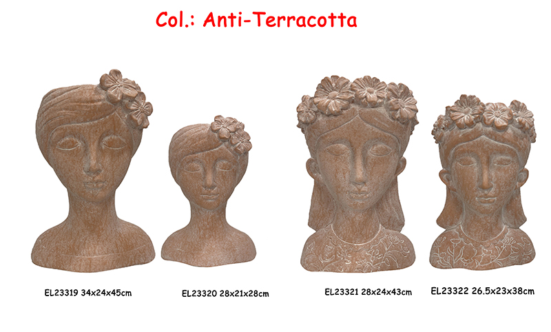 Best Fiber Clay Handmade Crafts MGO Flower Crown Girl Bust Planter  Suppliers, Products