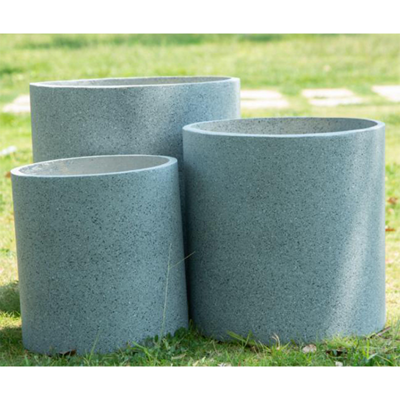 Wholesale Fiber Clay Light Weight Cylinder Flowerpots Garden Pottery Supplier, Factory