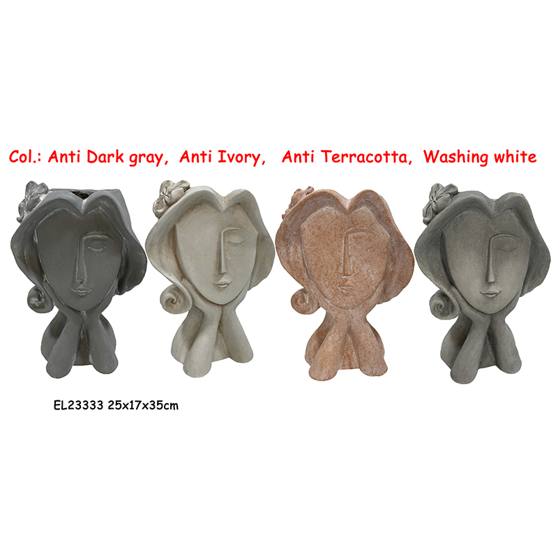 Best Fiber Clay Handmade Crafts MGO Abstract Lady Bust Planter Manufacturers, Service