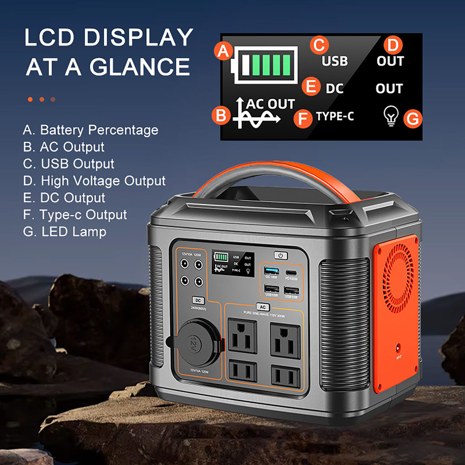 Outdoor Portable Power Station 300W Detail 3