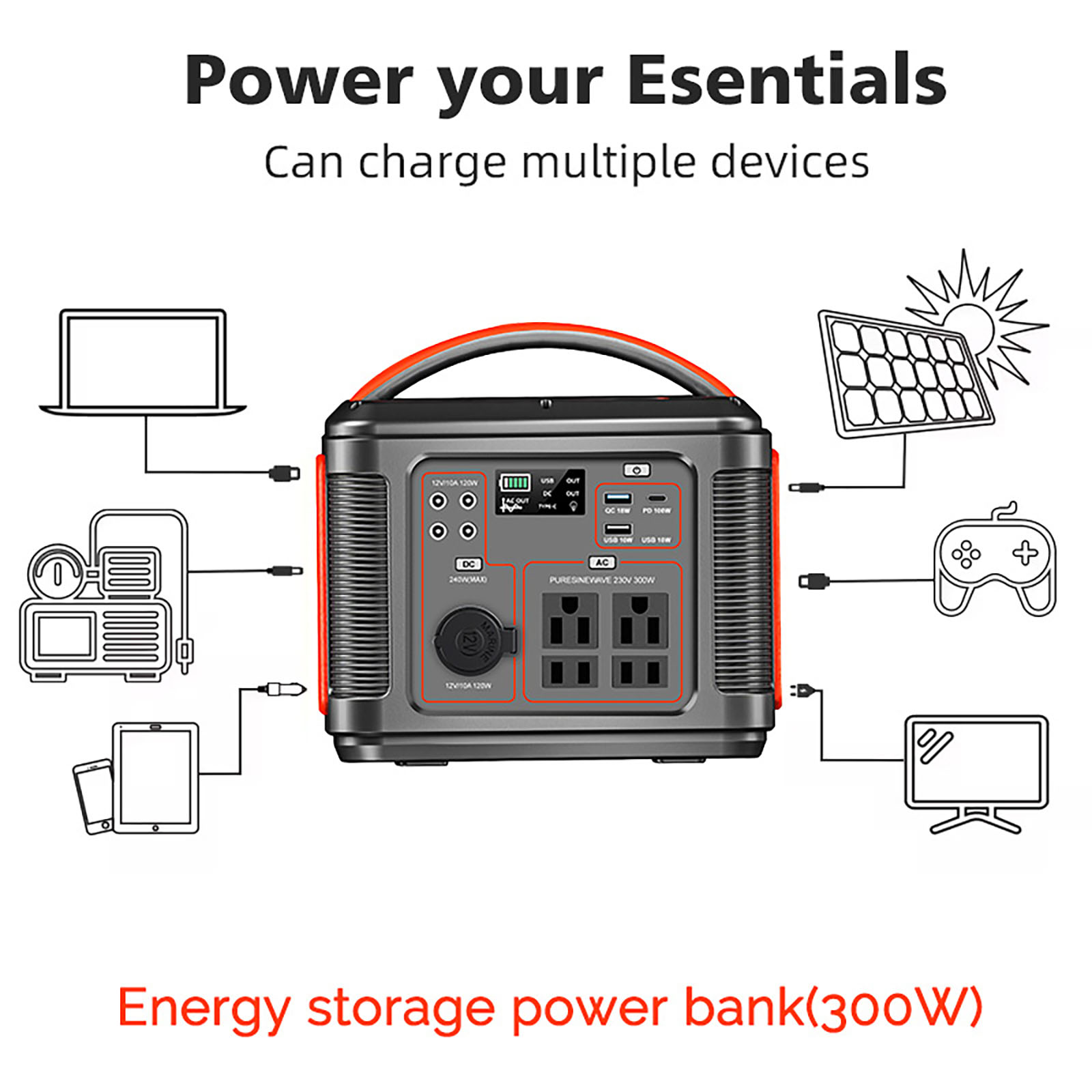 Outdoor Portable Power Station 300W Detail 2