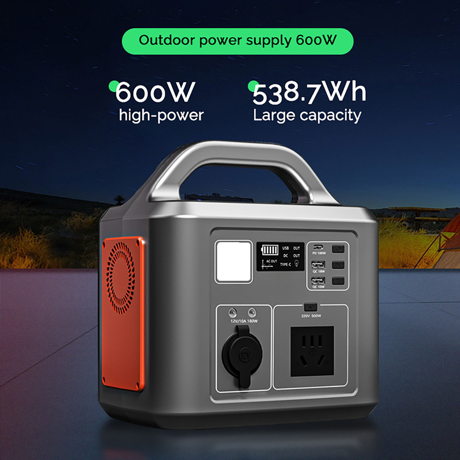 Outdoor Portable Power Station 600W Display 1