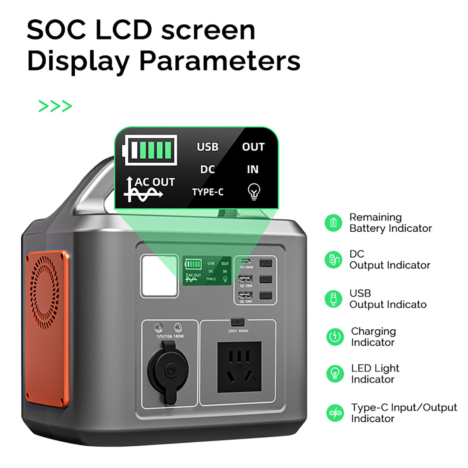 Outdoor Portable Power Station 600W Display 4