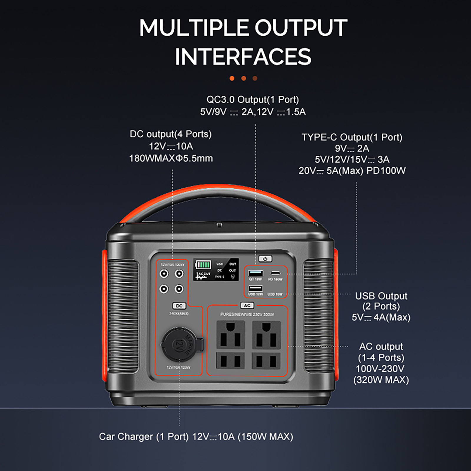 Outdoor Portable Power Station 300W Detail 4