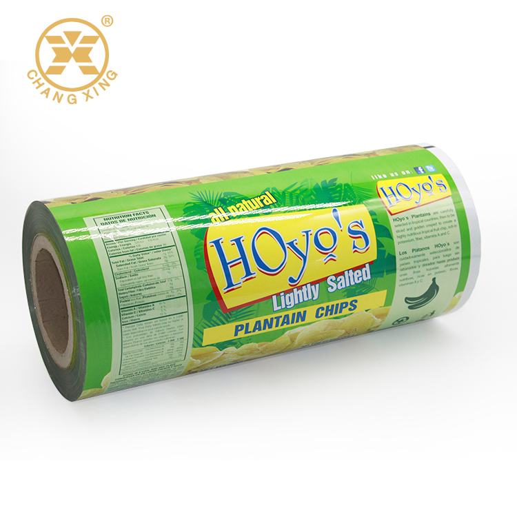 Customized Printing BOPP Metalized Crisp Potato Plantain Chips Plastic Foil Sachet Vacuum Bagging Roll Film Food Packaging