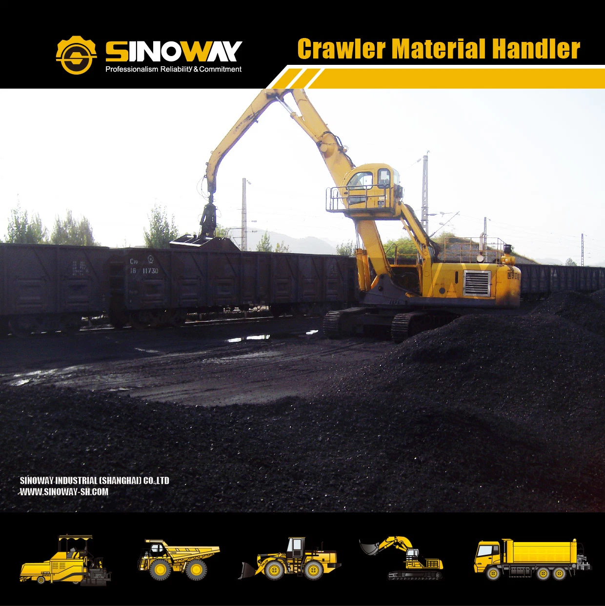 50 Ton Material Handling Equipment with Clamshell Grab for Loose Cargo
