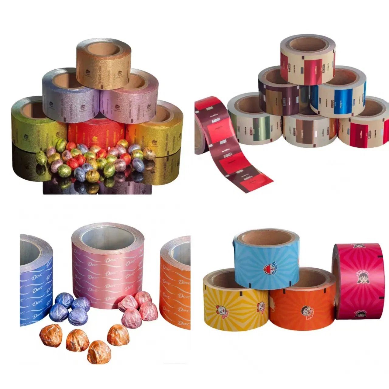 Chocolate and Candy Sweet Wrapper Food Aluminum Foil Paper Packaging Customized