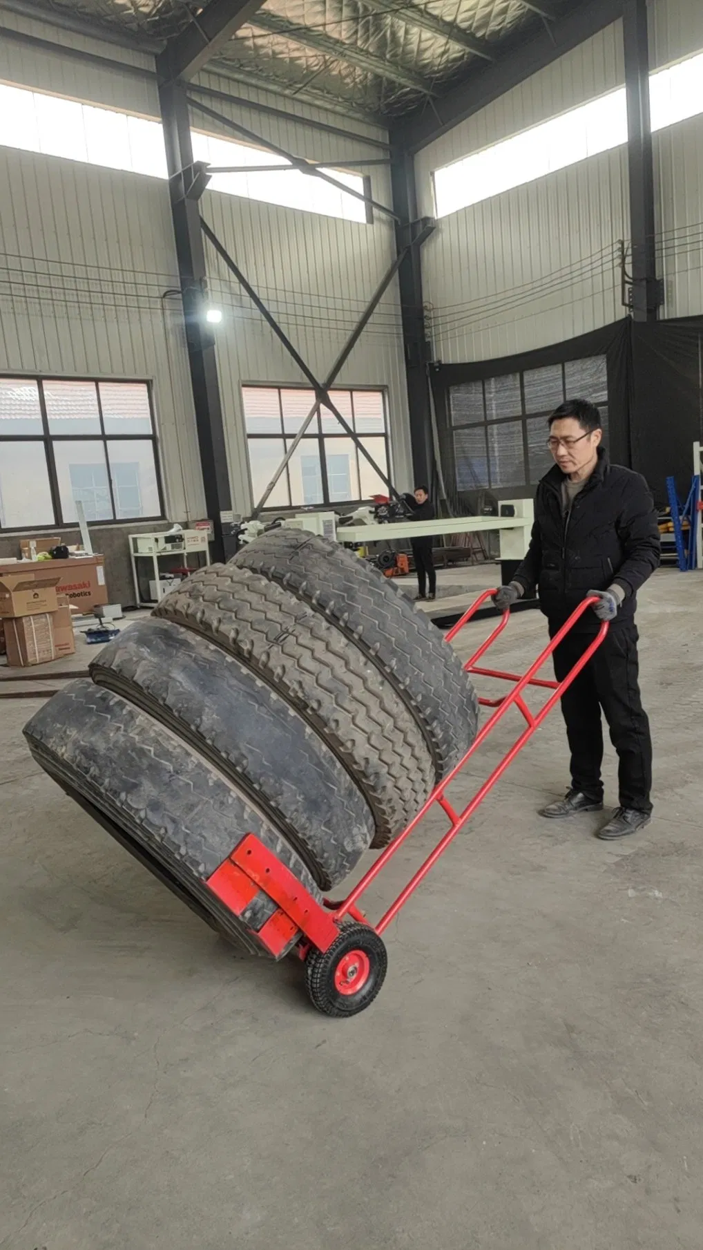 Portable Tire Trolley Cart for Effortless Tire Transport and Organization