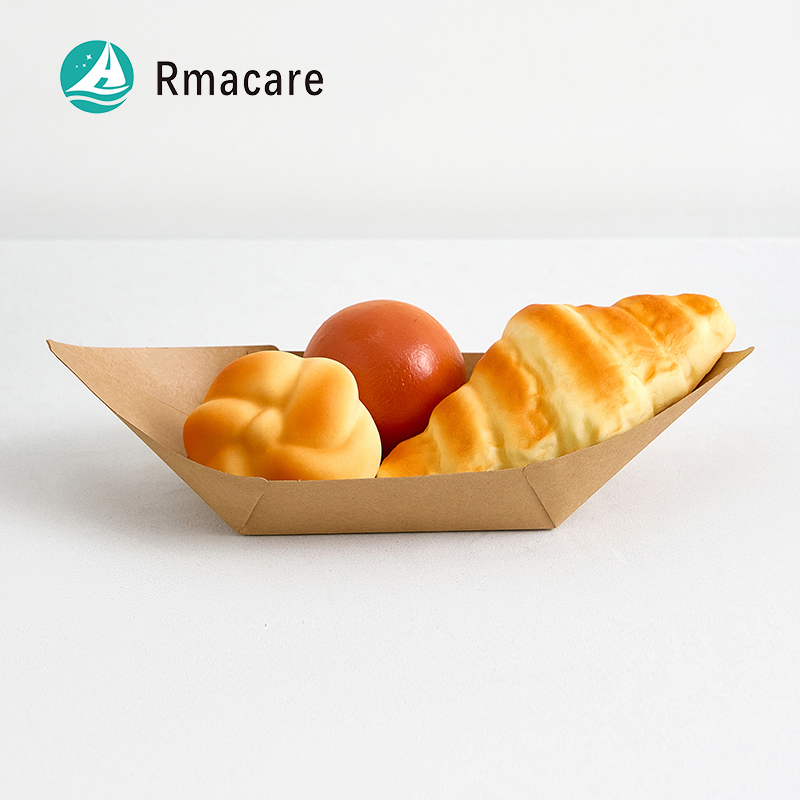 Custom Logo Food Grade Disposable Fast Food Packaging Kraft Paper Hamburger Clamshell Burger Box Wholesale