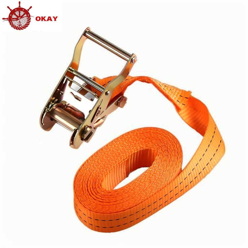 High Strength Polyester Ratchet Strap for Industrial Load Securing and Transport Systems