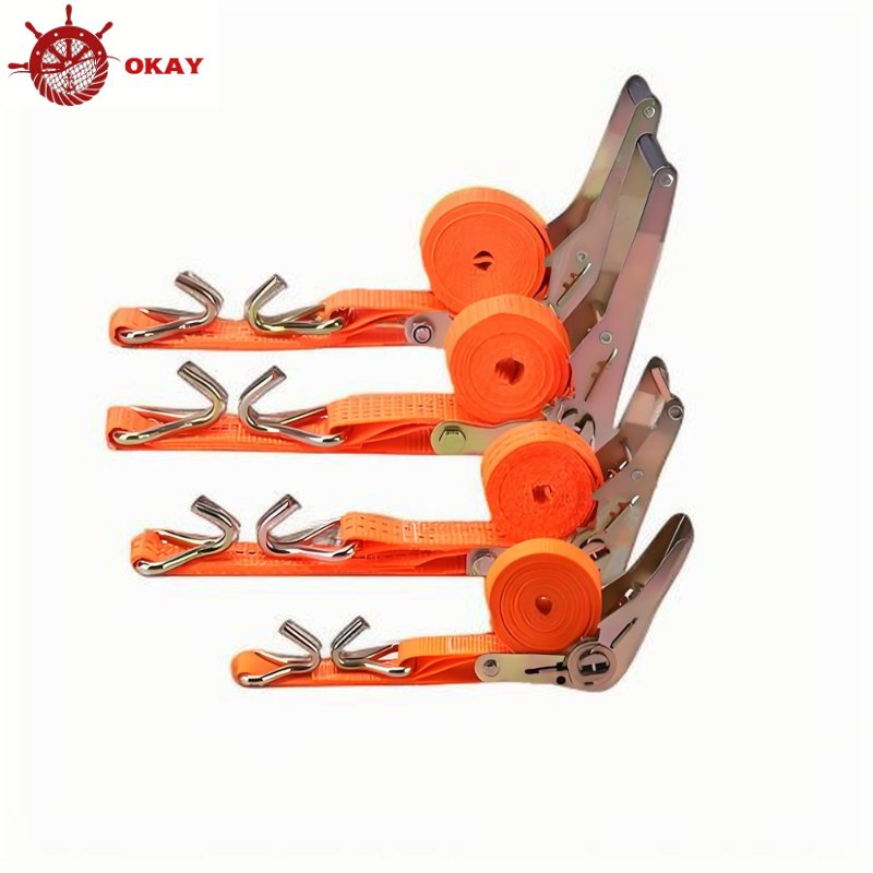 Strong Ratchet Strap for Cargo Tie Down Transport and Industrial Load Securing