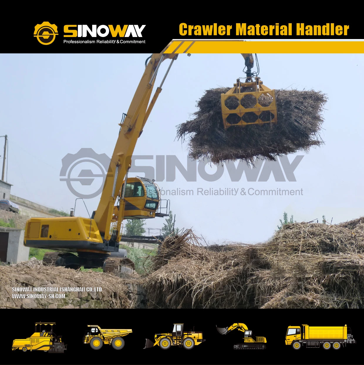 50 Ton Material Handling Equipment with Clamshell Grab for Loose Cargo
