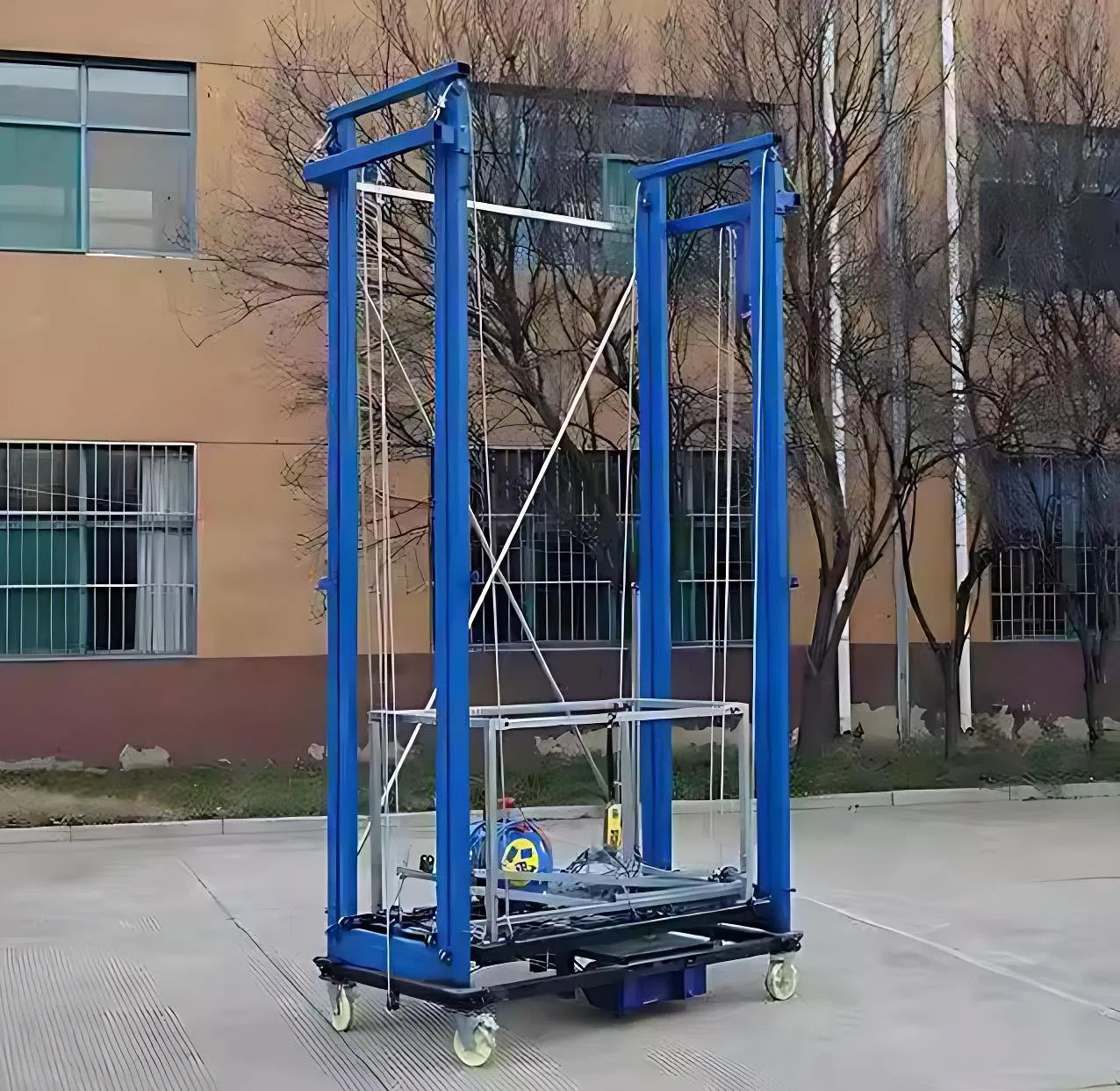Mobile Tower Scaffold Wide Span Aluminum with Guardrails 1.5 Ton Rating, Portable Building Scaffold for Warehouse Picking Operations and Stockroom Organization