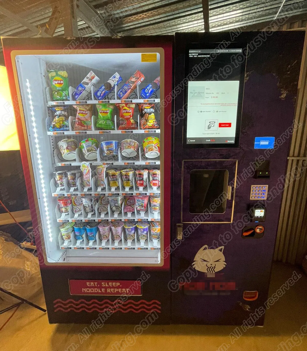 21.5-Inch Commercial Noodle Vending System with Heated Water