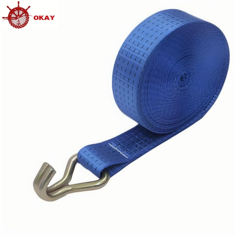 High Strength Polyester Ratchet Strap for Industrial Load Securing and Transport Systems