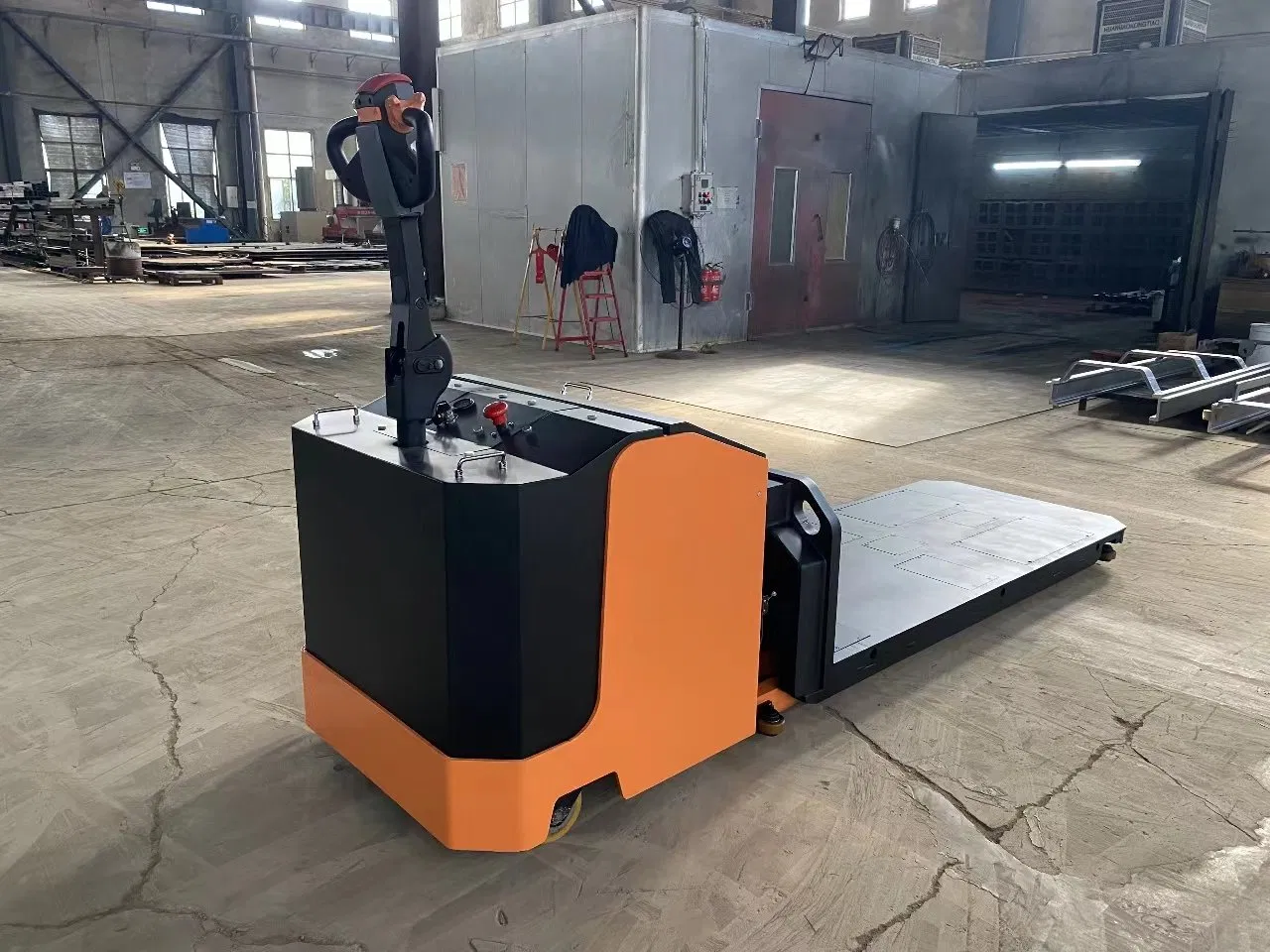 High Capacity Walkie Electric Flatbed Platform Truck for Heavy Cargo Handling