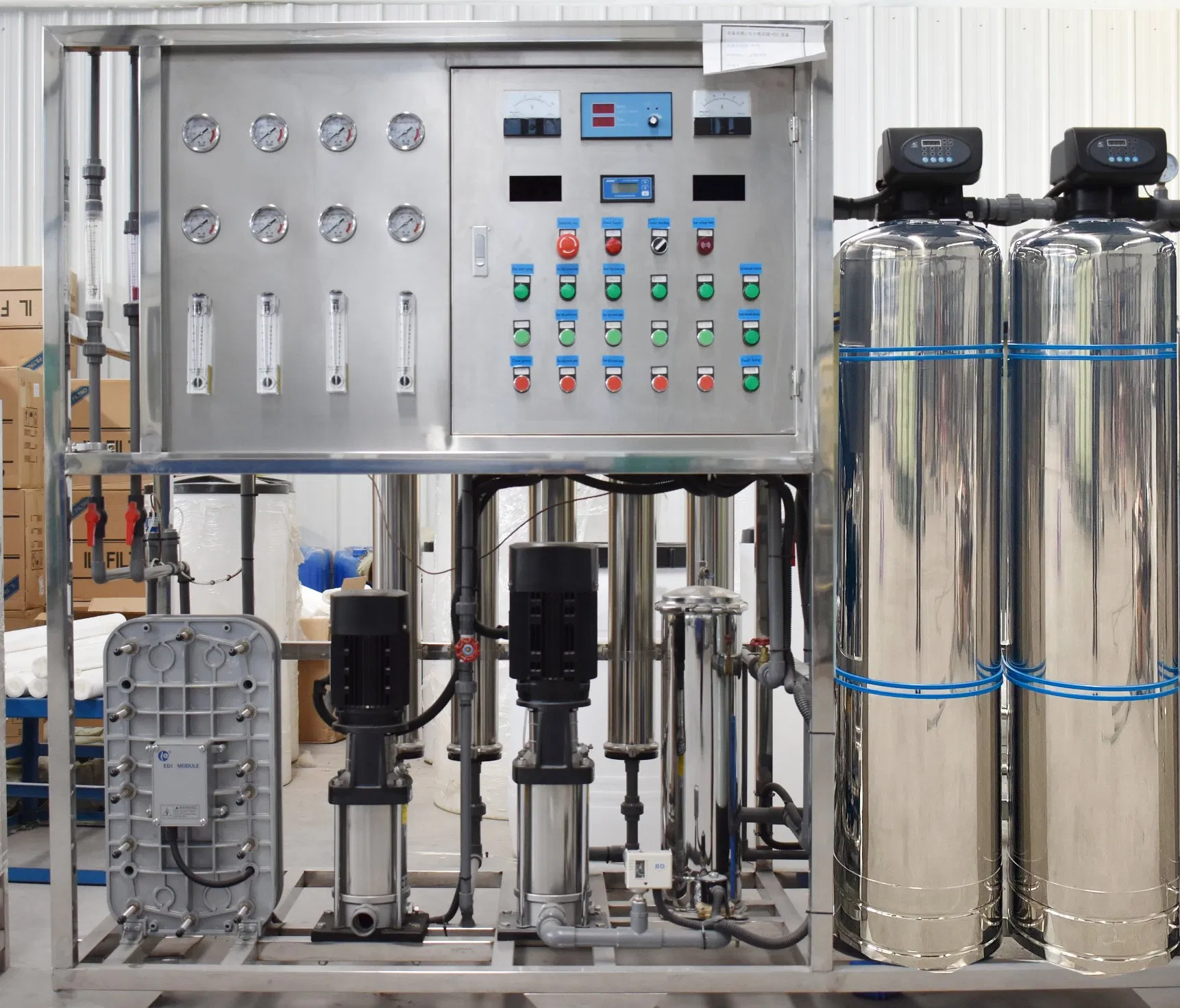 50 - 5000lph Electrodeionization EDI Water Treatment System for Ultra Pure Water
